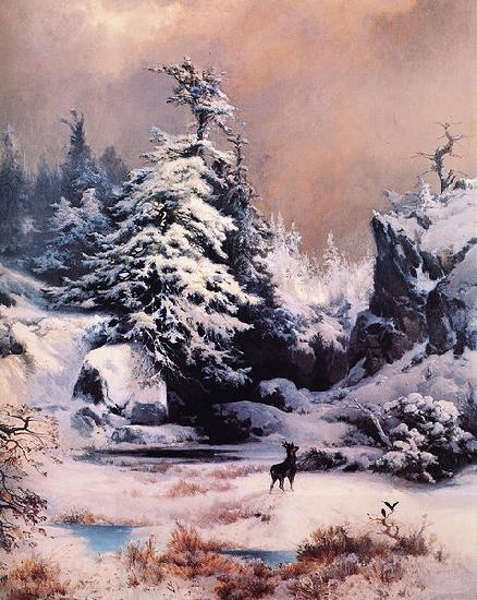 Thomas Moran Winter in the Rockies China oil painting art